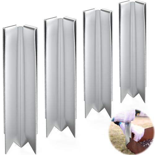 Fixirons Lot de 4 clips de connexion à 90° pour bordure de 15,2 et 20,3 cm en acier Corten - Clip de bordure de jardin pour aménagement paysager en acier