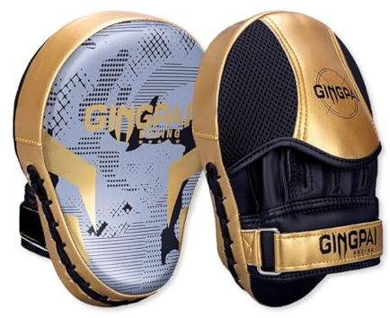 OLYSPM 1 Paar Boxpolster,Pratzen Boxen,Gebogene Boxpratzen Bieten Hervorragenden Grip,Reißfeste PU Leder Pratzen Kickboxen für MMA,Kickboxen,Kampfsport,Muay Thai