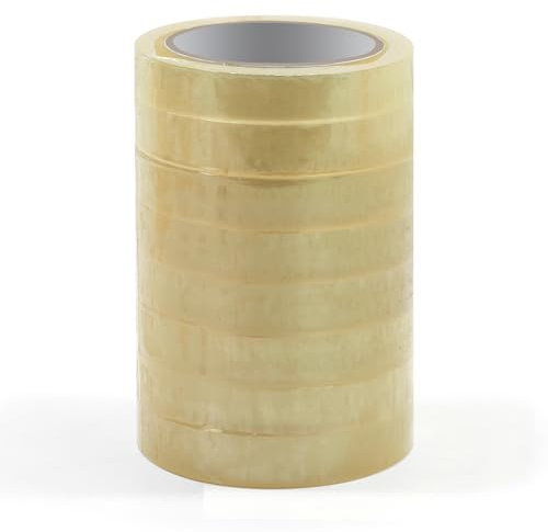 Waytex 930925 Pack de 8 Rubans adhésif de bureau transparent brillant haut pouvoir adhésif, largeur 19 mm rouleau de 66m qualité Pro épaisseur 50 microns
