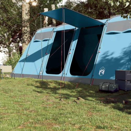 Homgoday Tunnel-Familienzelt 10 Personen Tunnelzelt Campingzelt Familienzelt Sonnenschutz Insektenschutz Zelt für Familien, Tunnelzelt Blau Wasserdicht