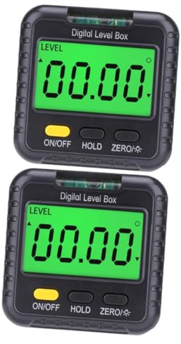 ARTIBETTER 2er-box Wasserwaage Digitaler Winkelmesser Digitaler Winkelsucher Magnetisch Plissierte Tischlampe Mini-level Magnetisches Werkzeug Neigungsmesser Digital E-werkzeug Plastik