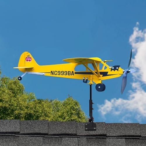 Metall Windmühle Garten, Flugzeug Windfänger, Garten Windrad Draußen Gartenskulptur Flugzeug, Windrad Gartenstecker Flugzeug Spinner Wetterfahne Für Außenbereich