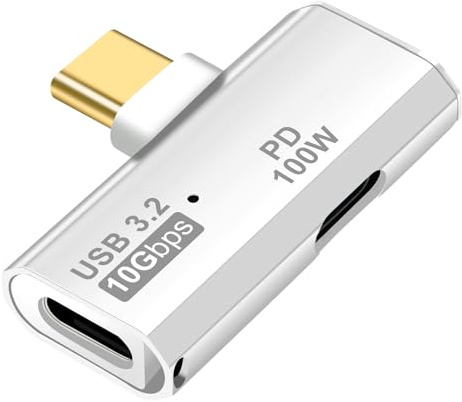 Seminer USB C OTG Adapter, Typ C 100W PD Laden USB C auf Dual USB C | Splitter für iPhone 15 Pro Max, Google TV Chromecast 2020, MacBook, Samsung Galaxy S22/S23 (Weiß)