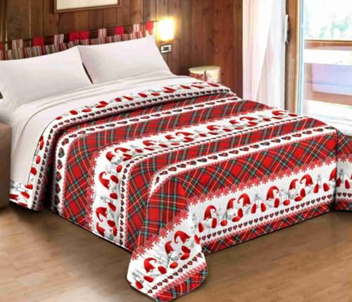 Tata Home Trapunta Invernale Singola in Calda Morbida Microfibra Piumone Piumino Autunno Inverno Coperta Letto Trapuntata Fantasia Tirolese Misura 170X260 cm Dis.2 Gnomi Scozzesi