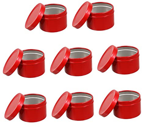MAGICLULU Barattoli Rotondi in Alluminio Da 50 Ml 8 Pezzi Scatole Di Conservazione Sigillabili Per La Cucina Pregiata Fattura Artigianale