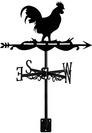 BGFYUSF Veleta de Metal con Forma de Gallo， Veleta con Forma de gallina con Montaje en el Techo， Veleta de Gallo Hecha a Mano， decoración de jardín para Exteriores，Cockerel