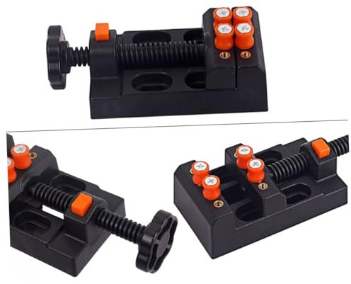 DOITOOL Mini Table Vise Clamp for Small Parts and Jewelry with Adjustable Jaw and Quick Opening Feature, Portable Handheld Plastic Bench Clamp for Home and Electronics Use