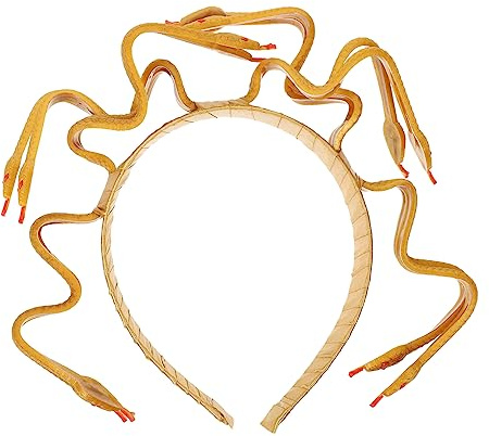 minkissy Medusa Schlangenstirnband Cosplay Haarreif Goldfarben Langlebig Angenehm zu Tragen Party Kostüm Zubehör