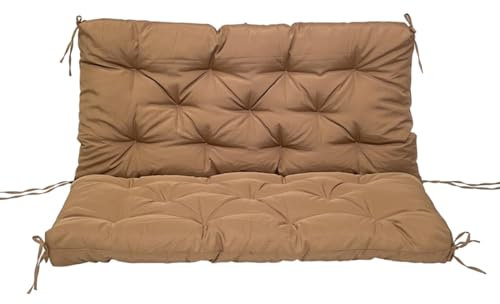 Outdoor-Schaukelkissen, 152,4 x 101,6 cm, Bankkissen für Gartenmöbel, 2-Sitzer-Ersatzkissen mit Rückenlehne, dicke Schaukelstuhl-Pads für Garten, Terrasse, Braun