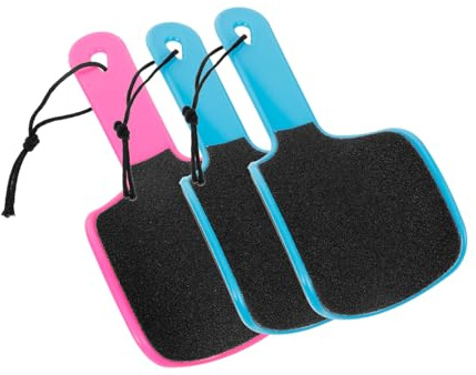 Lima para Pies en Forma Doble Cara, 3 Unidades, Plástico | Sandpaper para Pedicura, Curva Ligera y Fácil de Agarrar, Uso en Casa y Viaje