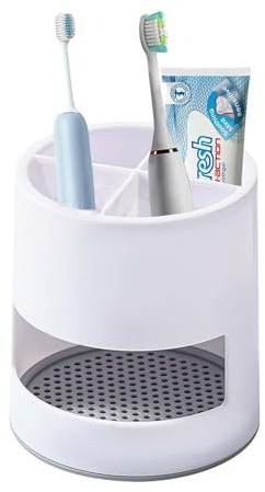 Portaspazzolino,Porta Spazzolini Bagno Ventilato Anti Muffa Portaspazzolino Rimovibile in Plastica Una Facile Conservazione del Bagno Portaspazzolino per Dentifricio Porta Spazzolino Elettrico