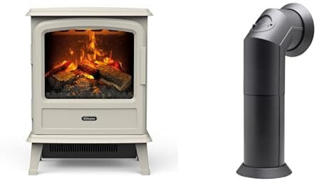 Dimplex Evandale Pebble Optimyst Light Grey Electric Stove Fire and Stove Pipe Accessory for Electric Fires