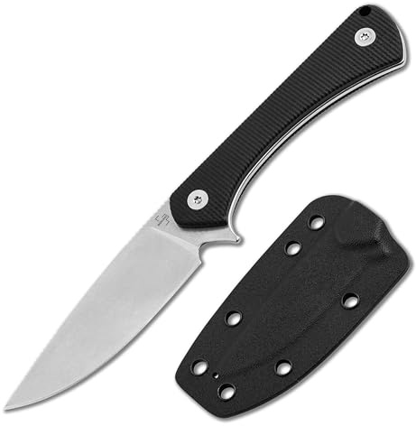 BÖKER PLUS® Brasa – EDC Messer mit feststehender Klinge 42a konform – Fulltang Jagdmesser mit G10 Griff schwarz & Kydex-Scheide – leichtes Backup Gürtelmesser mit 7,2 cm Droppoint Klinge