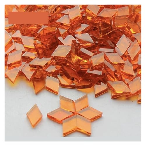 Selbstklebende Mosaikfliesen 50 g klare Glasmosaikfliesen, mehrfarbige Mosaikstücke, Mosaiksteine ​​zum Selbermachen, for Handwerk, Hobbykunst, Heimwanddekoration(Orange)