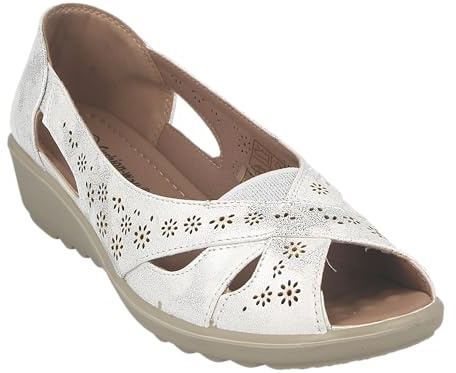 Cushion Walk Women's Sandals, Slip-on, Open-Toe, Lightweight Wedge Heel Summer Shoes Size 3-8