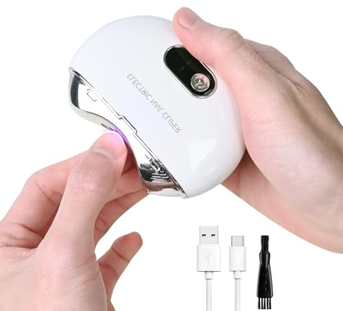 Electric Nail Clipper & Nail File Automatic Trimmer with 3-Speed Adjustment LED Light, Built-in Storage, USB Rechargeable, Gently Trims Thick Nails Safe for Child Seniors - Baby Electric Nail File
