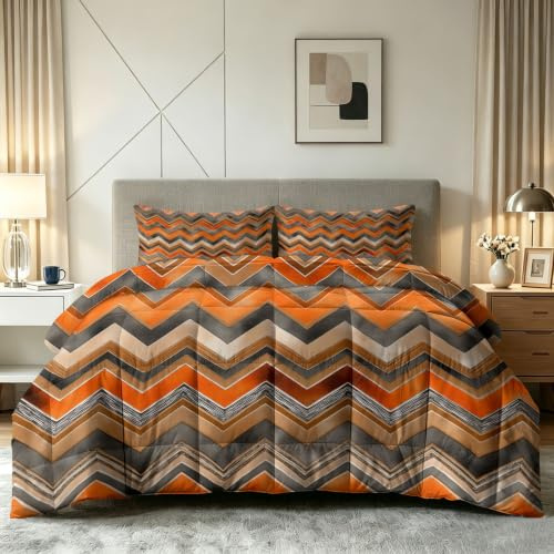 Påslakan 135 x 200 cm 4 årstider – boho sommar täcke, tvättbar barnfilt utan överdrag – geometriskt fiskbensmönster vågor – barnsängkläder med 2 örngott