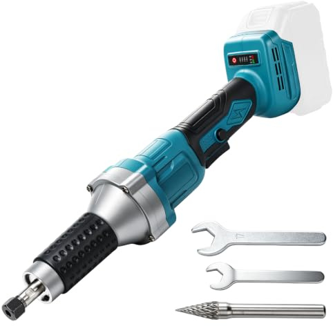 Catolsss Batteridriven rak slipmaskin kompatibel med Makita 18 V, borstlös stavslip med 6 mm spänntång och 4-stegs varvtalsreglering – multifunktionsverktyg för proffs och hemmafixare (utan batteri)