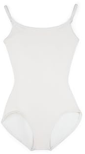 Capezio damlinne trikåer med justerbara remmar, Vitt, L