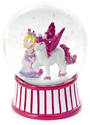Globo de Nieve Rosa con Princesa y Unicornio para niñas por Regalos Mousehouse