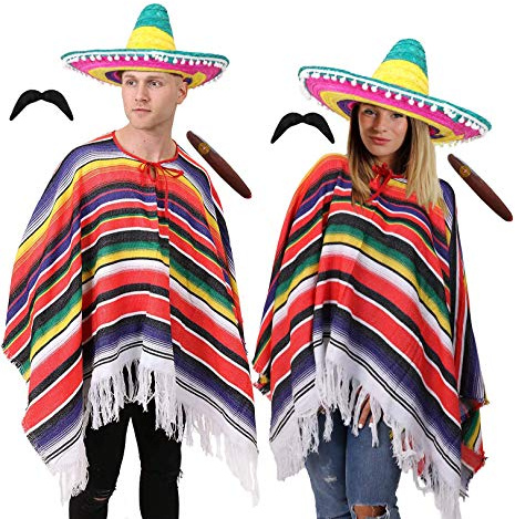 Adults Mexican Wild West Couples Fancy Dress Costume - Multicoloured