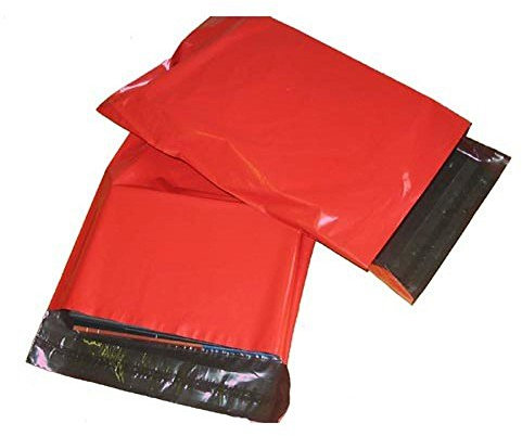 10x Folienversandtaschen Plastikversandbeutel Versandbeutel Warenbeutel Versandtasche (30 x 41cm) rot