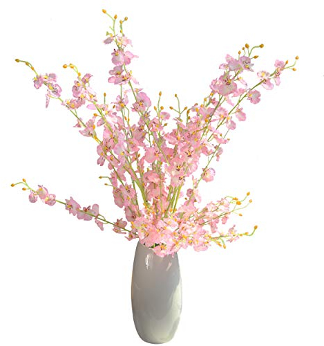 cn-Knight Künstliche goldene Orchidee für die Dusche, 10 Stück, 99 cm langer Stiel, tanzende Dame, Orchidee aus Seide, Oncidium für Heimdekoration, Herzstück, hohe Vase, DIY Hochzeitsstrauß (Pink)