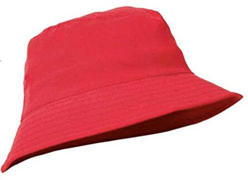 Sombrero del Pescador Algodón Plegable Bucket Hat Unisex Al Aire Libre Proteccion Solar (Red)