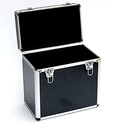 Vinyl DJ-Case für 50 LPs Schallplatten abschließbar - 34 x 21 x 34 cm - schwarz