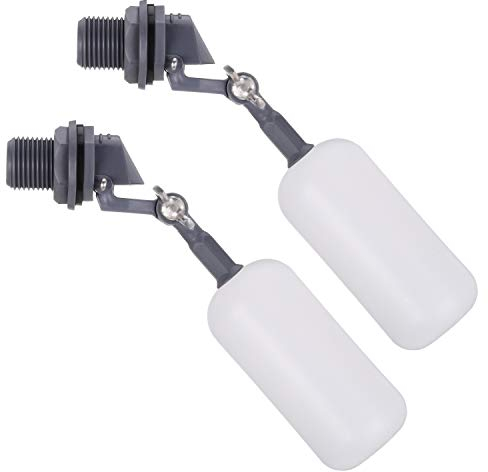 KWOKWEI Schwimmerventil, 2 Stück Wasser Float Kugelhahn mit verstellbarem Arm, 1/2 Zoll Automatische Schwimmkugelhahn aus Kunststoff für Wassertrog Aquarium Teich Viehtränke