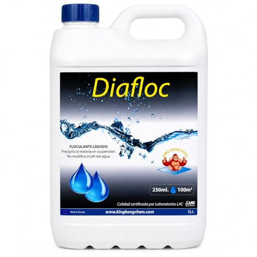 DIASA INDUSTRIAL DIAFLOC - Floculante líquido para Piscinas SUPERCONCENTRADO - clarifica el Agua turbia - 5 litros