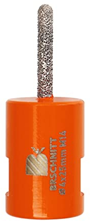 Diamond Mortar Raking Bit,BRSCHNITT 4 mm x 25 mm Diamond Mortar Router with M14 thread for Mortar Raking Tuck Pointing Granite Marble Concrete Masonry Stone Removals