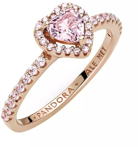 PANDORA Sparkling Elevated Heart Ring 188421C04-50