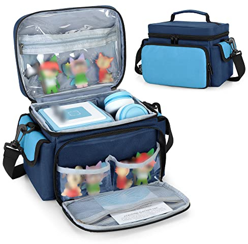 LoDrid Tasche Kompatibel mit Toniebox 2/1, Blau, Nur Tasche | Tragetasche für Audioplayer Starter Set mit Griff und Schultergurt, Organizer für Zubehör(Patentiertes Design)