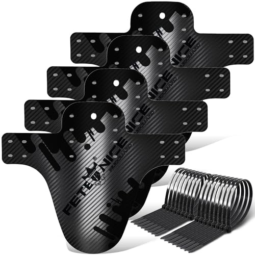 FETESNICE 2er Set Mountainbike Schutzblech in Carbon Optik | Universal für 20–29 Zoll (Vorne & Hinten) | Robustes PP-Material & Schnelle Montage für MTB, E-Bike & Citybike