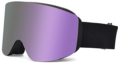 PJDDP Unisex Skibrille OTG für Damen und Herren, Snowboard Brille Schneebrille 100% UV-Schutz Skibrille für brillenträger, Anti-Nebel Ski Goggles, Kompatibler Helm
