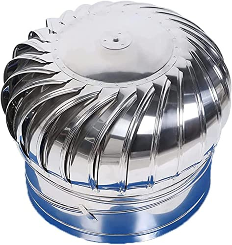 SEVEEZ Industrial Rotary Roof Wind Turbine 12 Inch Stainless Steel Turbine Capuchon, Hood Ventilator, Dryer to Economy, 10cm, 10cm