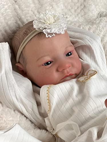 Anano Hyper Realistische Reborn Puppen Mädchen Realistische 19 Zoll Reborn Silikon Babypuppen Weicher Körper Echte Babypuppen, die echt aussehen Babypuppen Augen Offen für Mädchen