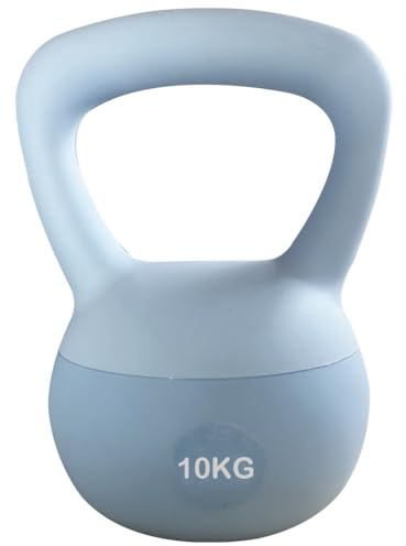 Kettlebell Morbido da 10kg, Kettlebell con Impugnatura Strutturata, Riempito di Sabbia di Ferro, Protezione Pavimento, Peso per Allenamento Muscolare Esercizi Casa Palestra