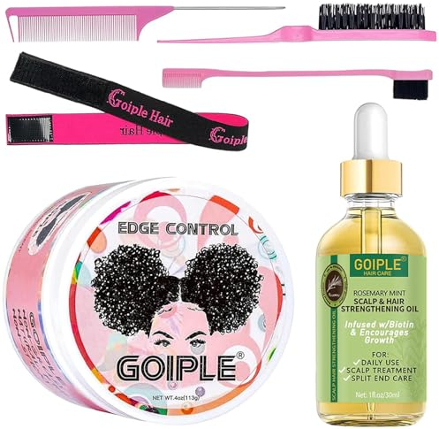 Cire de contrôle des bords - Forte tenue - Non grasse - Gel coiffant sans écaillage - Pour femme - Huile capillaire au romarin pour la croissance des cheveux