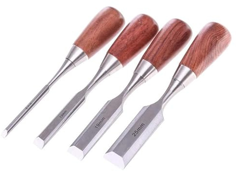 Wood Chisel Tool Set 4Pcs/Set Wood Chisels, Short Handle Household Wood Carving Tools, Stainless Steel Sharp Handmade Wood Carving Knives Premium