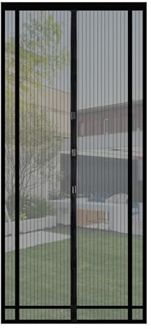 Sekey Fliegengitter Balkontür zuschneidbar – Magnet & selbstklebend, ohne Bohren | Insektenschutzvorhang für Balkon-, Terrassen- und Zimmertüren, 130x230 cm, Schwarz