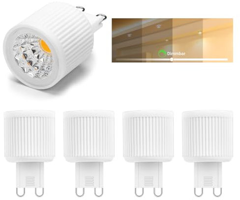 Lampada LED G9 luce bianca calda 3000 K dimmerabile 3W Sostituisce la lampada alogena 30W, lampadina a led g9 faretto 38° angolo di fascio AC 230V per faretto, spot da soffitto (confezione da 5)