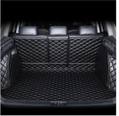 DZSQOSJB Kofferraumwanne Für Q7 7 Sitze 2006-2015 2016-2022 Innendetails Vollständige Abdeckung Maßgefertigte Kofferraummatten Anti Rutsch Matte(Schwarz)