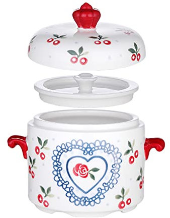 KIUGOP Keramik Suppentopf Terrine Mit Deckel: 650Ml Porzellan Suppenschale Suppenterrine Suppenschüssel Suppentasse Eintopf Pudding Nudelsuppe Schüssel Müslischale Dessert Schälchen Baby Nahrung,Weiß