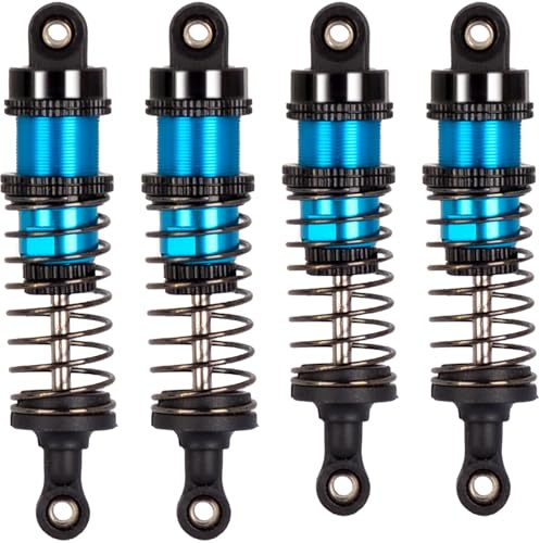 4 Stück Alu-Öldruckstoßdämpfer 66/72 mm für WLtoys 144001/MJX 16208 RC | Geölte Stoßdämpfer für 1/12–1/16 RC Autos, passend für WLtoys 124019, HBX und weitere Modelle; für Front und Heck