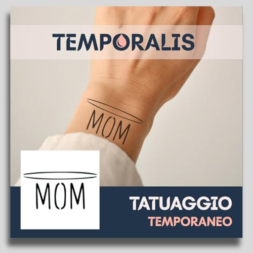 Fake Tattoo Schrift – Temporalis® | Temporäre Tattoos für Erwachsene – EU-zertifizierte Kosmetik, vegan & wasserfest – Hält 1 bis 2 Wochen [ Mom ]