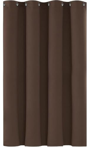 Vorhang mit U-Band für Schiene, 70 x 200 cm Schöner Weicher, Sichtschutz Schlafzimmer Dicke Thermogardine, Raumteiler Blickdicht Waschbar, in Vielen Farben Und Größen, Braun