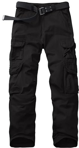 Faysfad Men's Cargo Trousers Combat Military Tactical Stretch Work Pants | Durable breathable and wear resistant, 10 pockets and articulated knees for hiking, hunting, fishing, camping, walking
