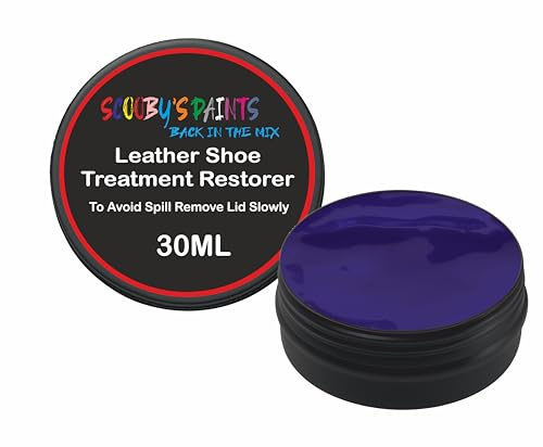 Scooby Paints Leather Shoe Colour Restorer Recolouring Balm Repair Treatment for Faded & Worn Absorbent Leather Furniture, Sofas, Chairs (Dark Blue)